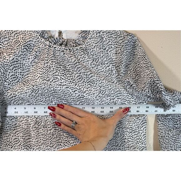 NWT Ted Baker Phenia Long Sleeve High Collar Flocked Spot Mini Dress Sz 1 (4US) - Picture 11 of 12